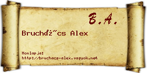 Bruchács Alex névjegykártya